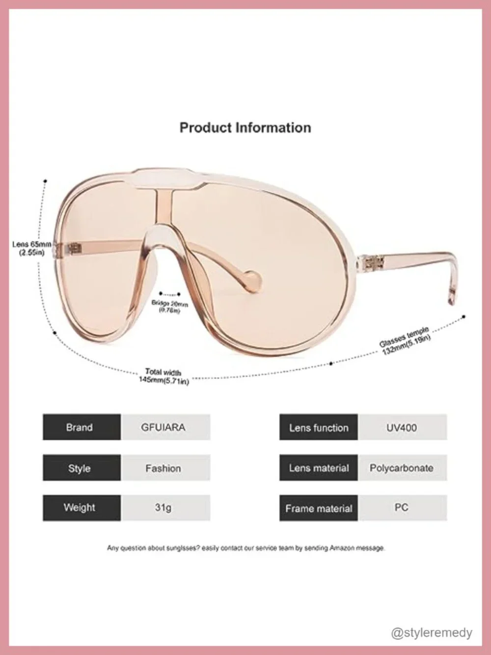 Oversized Shield Sunglasses UV400 Protection for Women Men